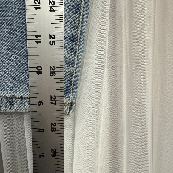 Oliver Logan Thompson Wide Leg Jeans Light Wash Blue Pleated High Rise 26 NEW - Picture 13 of 13